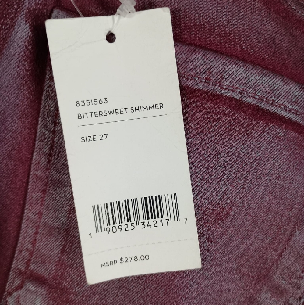 NWT J BRAND MID-RISE CROP SKINNY JEANS IN BITTERSWEET SHIMMER SIZE 27 RETAIL$278 - Picture 8 of 14
